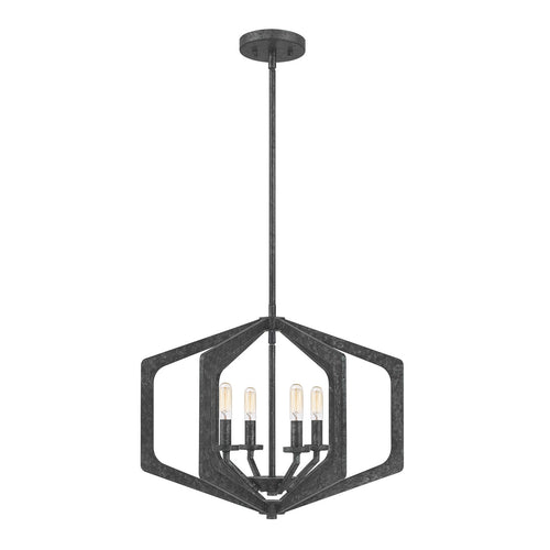 Elstead Quoizel Vanguard Draadframe Hanglamp Plafondlamp Oud Zwart