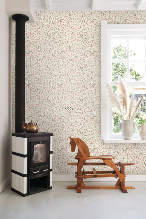 ESTAhome behang bloemmotief wit en roze - 53 cm x 10.05 m - 139589 - vtwonen shop