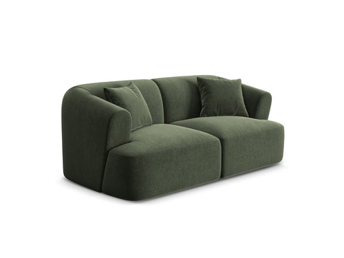 Cosmopolitan Design Modulaire bank Campi 2-zits, flueel groente - 90x180x70cm