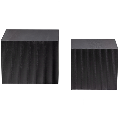 WOOOD bijzettafel Sanne - Mdf - Zwart - 37x40x40/40x50x50 - Set van 2 - vtwonen shop