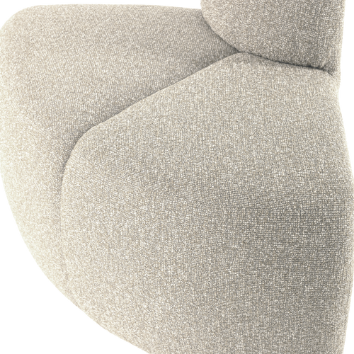 WOOOD eetbank hoek rond rugleuning Mojo - Bouclé - Beige Melange - 83x100x74