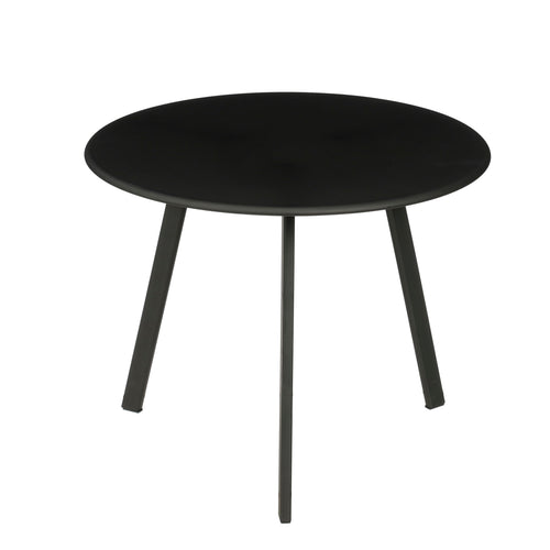 Mica Decorations Seatle Bijzettafel voor Buiten - Salontafel Rond - Plantentafel en Koffietafel - H30 x Ø38 cm - Metaal -  Zwart