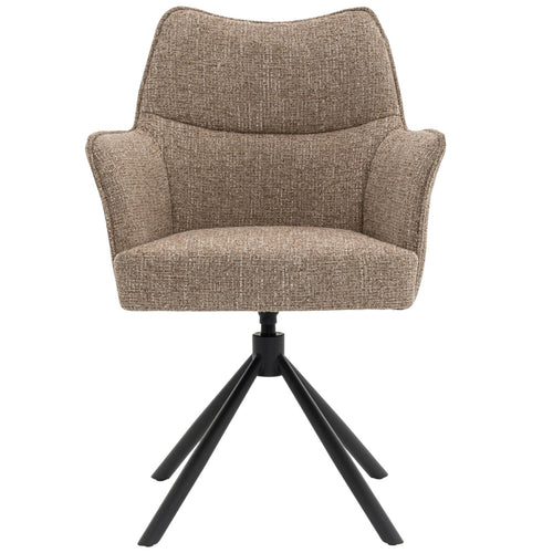DÉJA Living Eetkamerstoel Zayn - Taupe/Zwart - Draaibaar - Set van 2 - vtwonen shop
