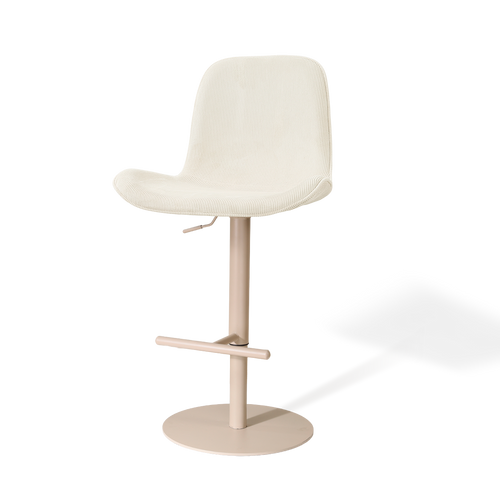 Nolon Niva-Fé tulp barkruk rib beige - verstelbaar - beige poten