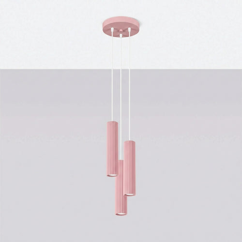 Sollux Lighting Hanglamp KARBON 3P roze - 19,5x19,5x108cm