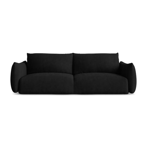 LaMiaSofa 3-zits slaapbank Savona - chenille stof - zwart - 230x105x90