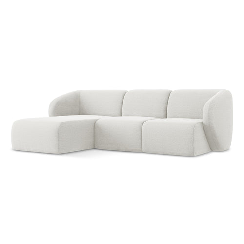 LaMiaSofa hoekbank links Cervo - bouclé - wit - 248x166x96