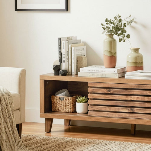 Calicosy - LIAM TV-meubel - Donker hout - 140x35x45 cm
