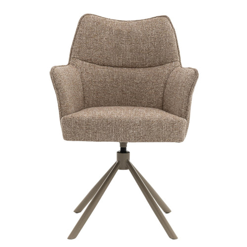 DÉJA Living Eetkamerstoel Zayn - Taupe/Taupe - Draaibaar - Set van 2 - vtwonen shop
