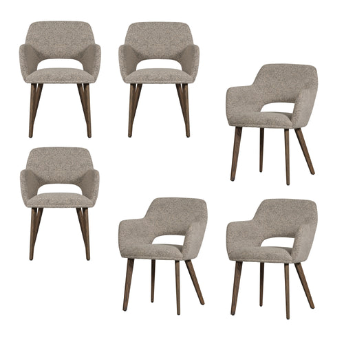 WOOOD eetkamerstoelen Murat Houten Bruine Poot - Naturel - Set van 6 - vtwonen shop