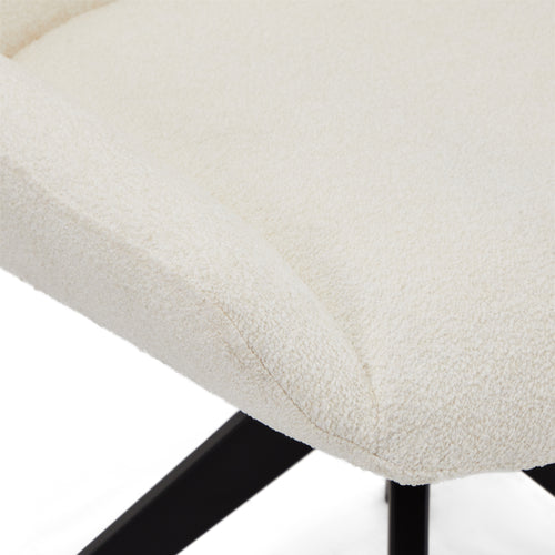 Furnhouse eetkamerstoel Helena - Crème wit - Stof (Bouclé) - Set van 6