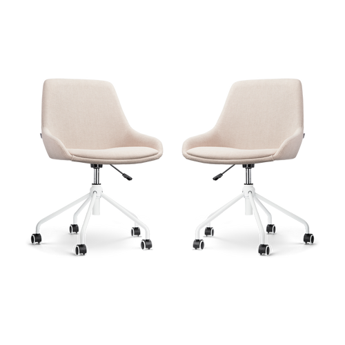 Nolon Nout-Isa Bureaustoelen Set van 2 - Beige - Wit - vtwonen shop