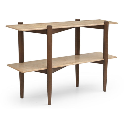 DÉJA Living Sidetable Aline - Travertin - Donkerbruin - 120cm - vtwonen shop