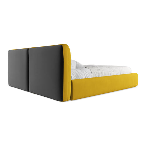LaMiaSofa Bed met opbergruimte Milano - chenille stof - mosterd - 200x228x82