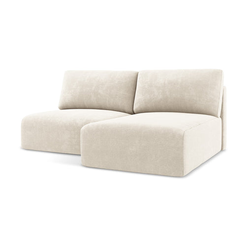 LaMiaSofa hoekbank rechts Ostia - chenille stof - lichtbeige - 210x149x79