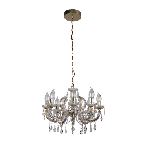 Searchlight hanglamp Utah - 8 lichts - 60  x 150   cm - goud transparant