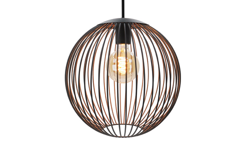 EGLO hanglamp Almanzora - e27 - ø 32 cm - zwart/koper