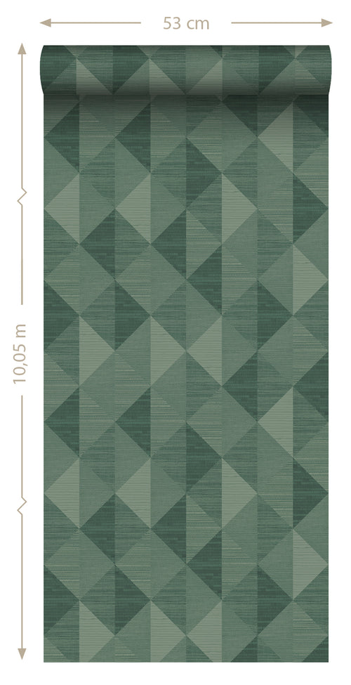 Origin Wallcoverings behang grasweefsel in grafisch 3D motief groen - 50 x 900 cm - 347885 - vtwonen shop