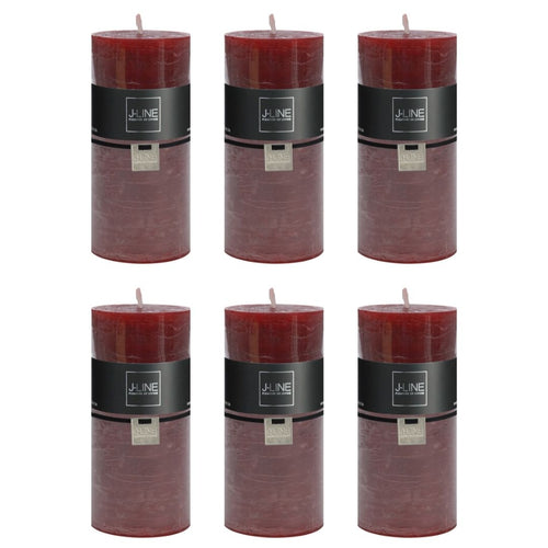 J-Line cilinderkaars - bordeaux - large - 52U - 6 stuks