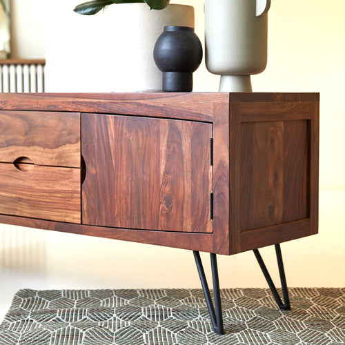 Tikamoon Massief palissander tv-meubel 150 cm - Donkerbruin