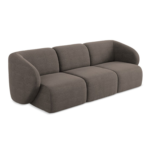 LaMiaSofa 3-zits bank Cervo - bouclé - chocolade - 244x94x75
