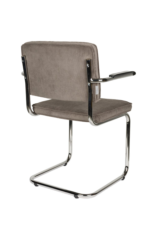 Zuiver Ridge Rib Armstoel Grijs - Set van 2 - vtwonen shop