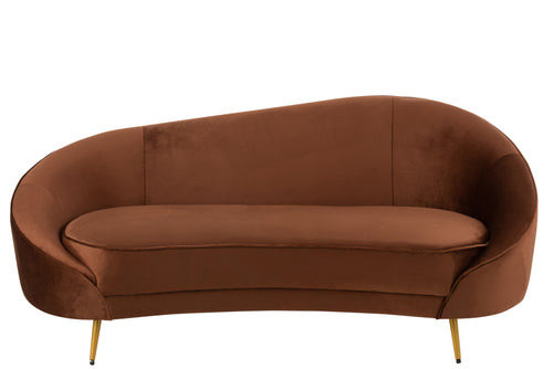 J-Line sofa Elisabeth - textiel/metaal - bruin