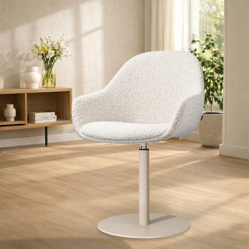 Nolon Niva-Mae tulp eetkamerstoel bouclé beige - beige onderstel