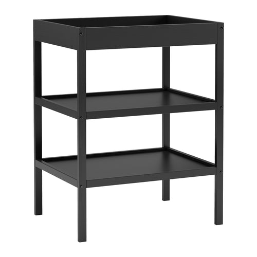 Petite Amélie Luiertafel Hêtre – Zwart – Twee planken - Ruimtebesparend - Duurzaam met melamine coating - vtwonen shop