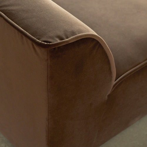 Tikamoon Modulaire loungestoel in bruine stof - Bruin