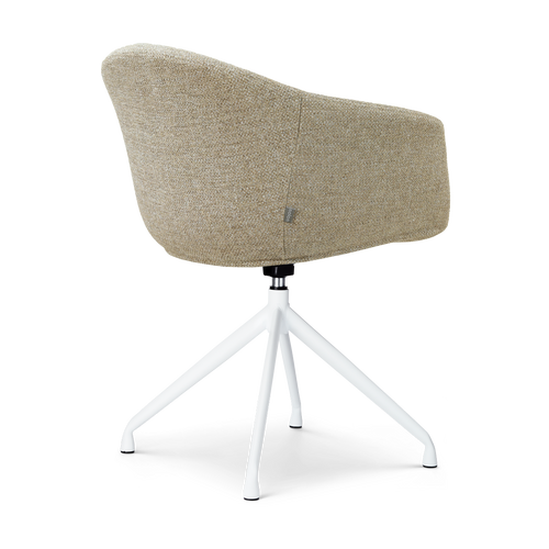 Nolon Nola-Otis draaibare eetkamerstoel taupe melange - wit onderstel - vtwonen shop