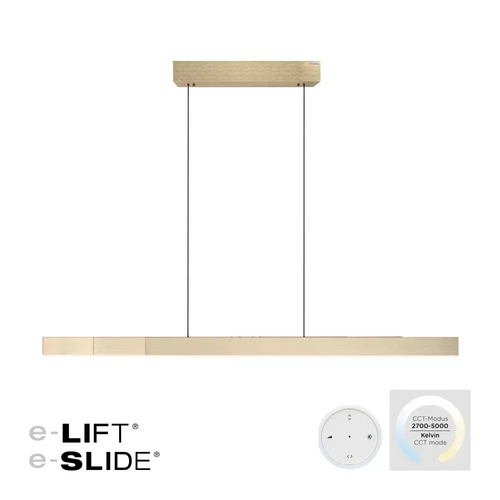 Neuhaus PURE hanglamp e-Lift - 3 lichts - 200  x 240   cm - mat goud - vtwonen shop