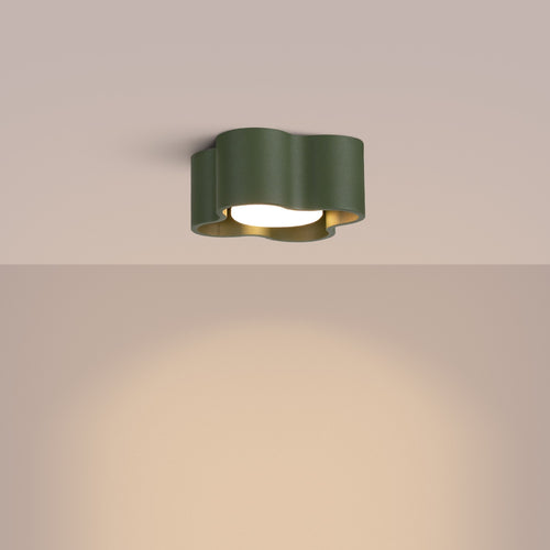 Sollux Lighting Plafondlamp OVIO 1 olijfgroen Gx53 - 12x12x6cm