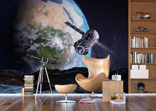 Sanders & Sanders fotobehang ruimte beige, blauw en grijs - 375 x 270 cm - 600515