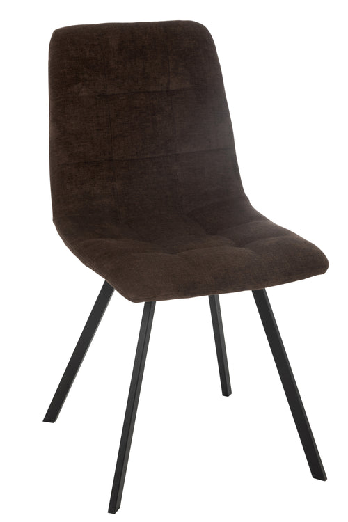 J-Line stoel Clark - metaal/polyester - bruin