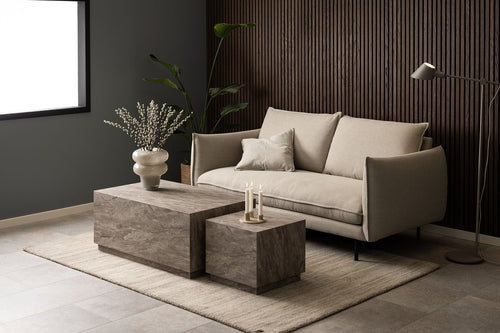 Rebellenclub Salontafel Gubbio - 100 x 60cm - Grijs Marmer Look - Set van 2 - vtwonen shop