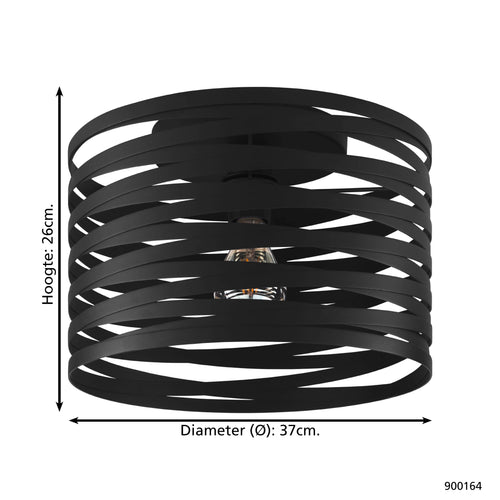 EGLO plafondlamp Cremella - e27 - ø 37 cm - zwart - vtwonen shop