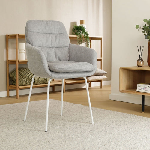 Nolon Nora-Mia Eetkamerstoelen Set van 2 - Grijs - Wit Onderstel - vtwonen shop