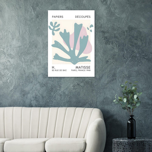 Artfulprints  Matisse – Abstract bloom turquoise   poster A4 21x29.7 cm - vtwonen shop
