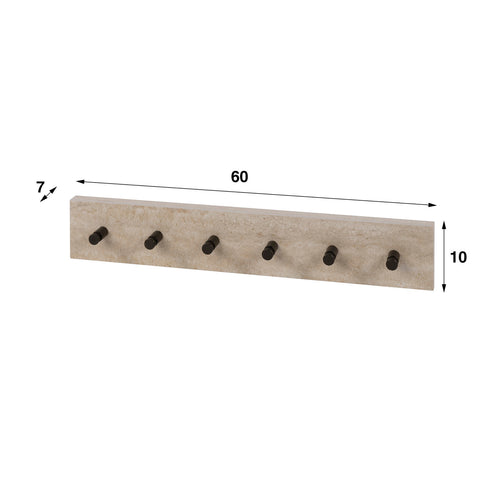 Giga Living Kapstok Travino - Travertin Keramiek - 60x10x10cm