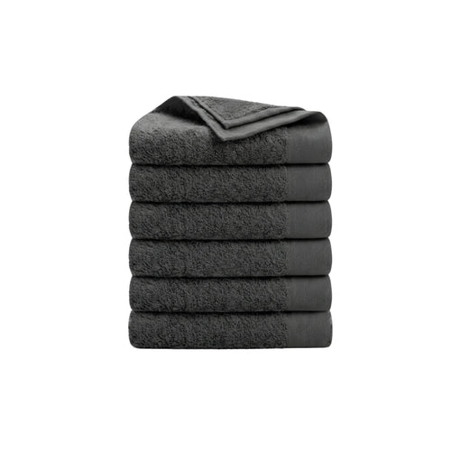 Ten Cate baddoeken 60x110 cm - antraciet - 6pack