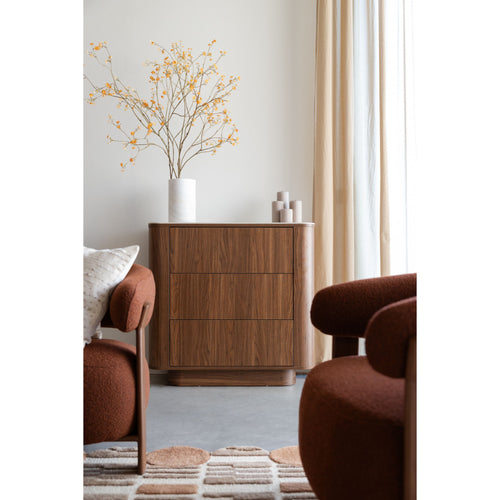 Housecraft Living Almira Ladekast Marmerlook/ Walnootkleur - Bruin