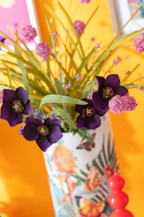 J-Line decoratie tak Paars Heelkruid - kunststof - roze/paars