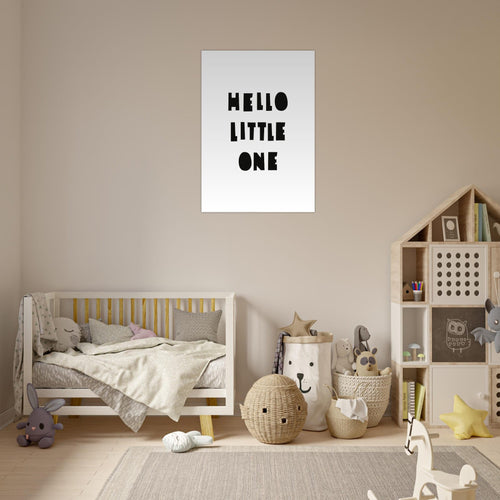 Artfulprints Poster Hello little one zwart-wit   - 50x70 cm - Zwart / Wit