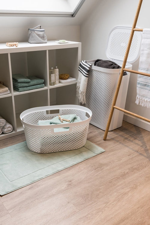 Curver Infinity Recycled Dots Wasmand met deksel - 60L - Wit - vtwonen shop