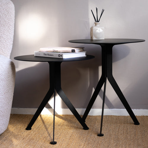 Spinder Design bijzettafel Daley High - zwart - Ø 38