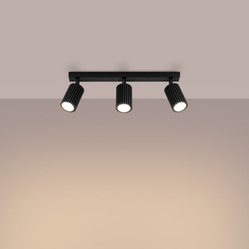 Sollux Lighting Plafondlamp KARBON 3L zwart - 45x6,5x16,5cm
