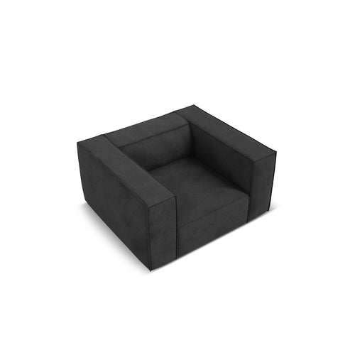 Cosmopolitan Design - Fauteuil Turin structurele stof donkergrijs - 95x113x68cm