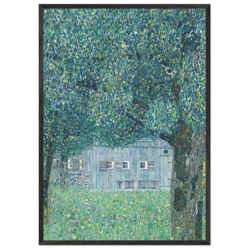 Artfulprints Poster met Lijst Gustav Klimt - Farmhouse in upper Austria   - 70x100 cm - Donkergroen