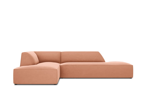 Micadoni linker hoekbank Ruby 4-zits, flueel, roze - 180x273x69cm